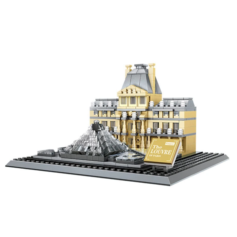 Architecture Building Blocks for Kids, Paris Louvre Palace Museum, Landmark Bricks, Construction Toys, Gift Fit for Children