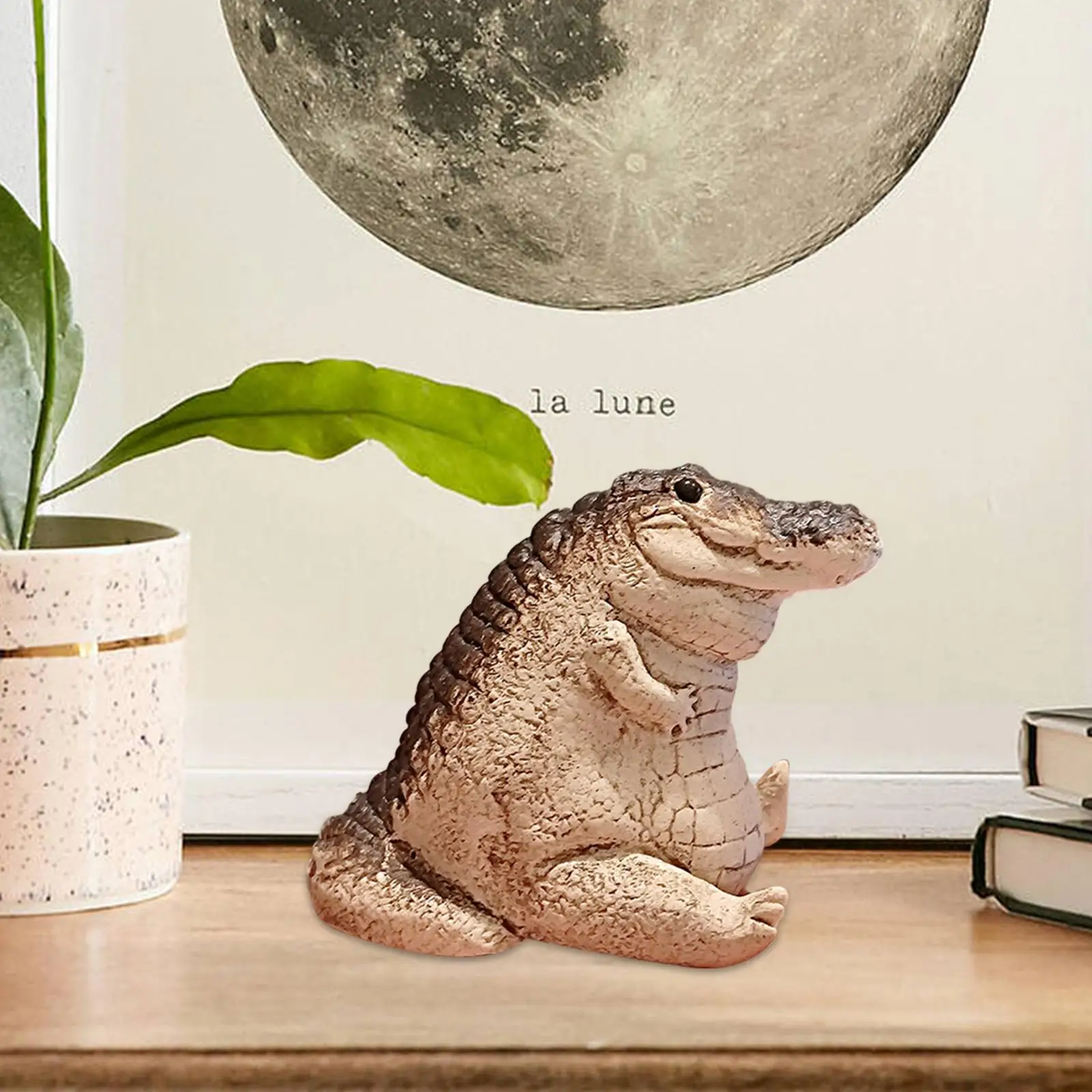 Crocodile Statue Artwork Collection Home Table Decoration Craft Landscape