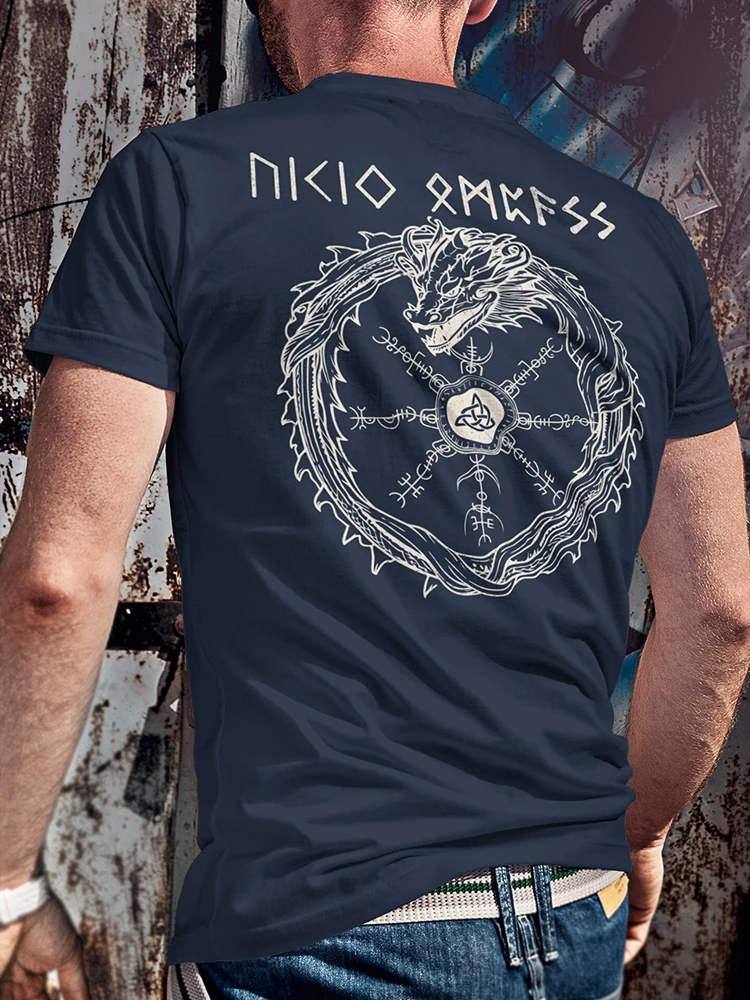 Odin\'s Legacy-Viking Compass Norse Mythology Statement Shirt Mythical Norse Warrior T-shirt Summer Outdoor Casual Men\'s T-shirt