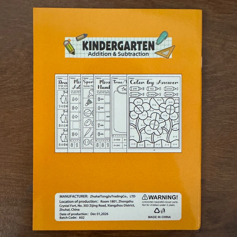 Math Workbook Addition Subtraction Within Number Line Counting Practice Sheets Kindergarten Educational Activity Book
