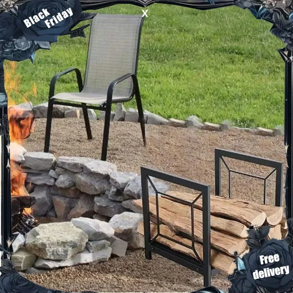 Outdoor Fireplace Firewood Rack Log Store Fire Wood Rack Outdoor Firewood Holder Bracket Log Rack Wood Storage Indoor