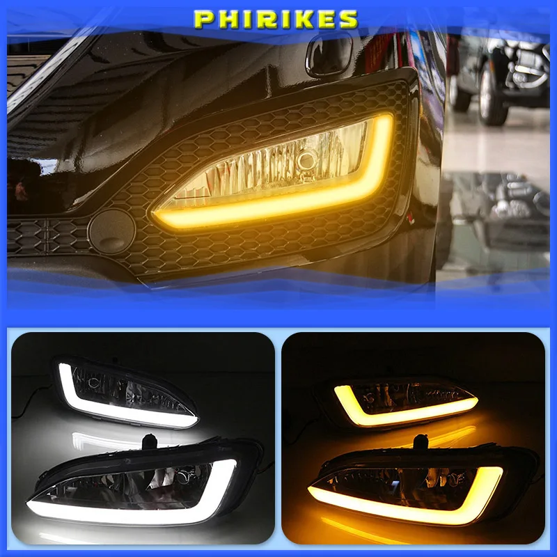 

2pcs DRL For Hyundai Santa Fe IX45 2013 2014 2015 Driving Daytime Running Light fog lamp Relay LED Daylight style