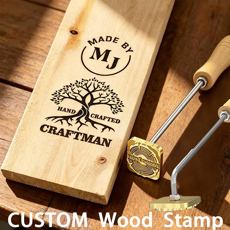 Woodworking Logo - カスタムブランドアイロン、木工、ステーキ、BBQ、レザークラフト用のパーソナライズロゴスタンプ、真鍮製加熱ツール、DIYステーキ、バーガー、木材用