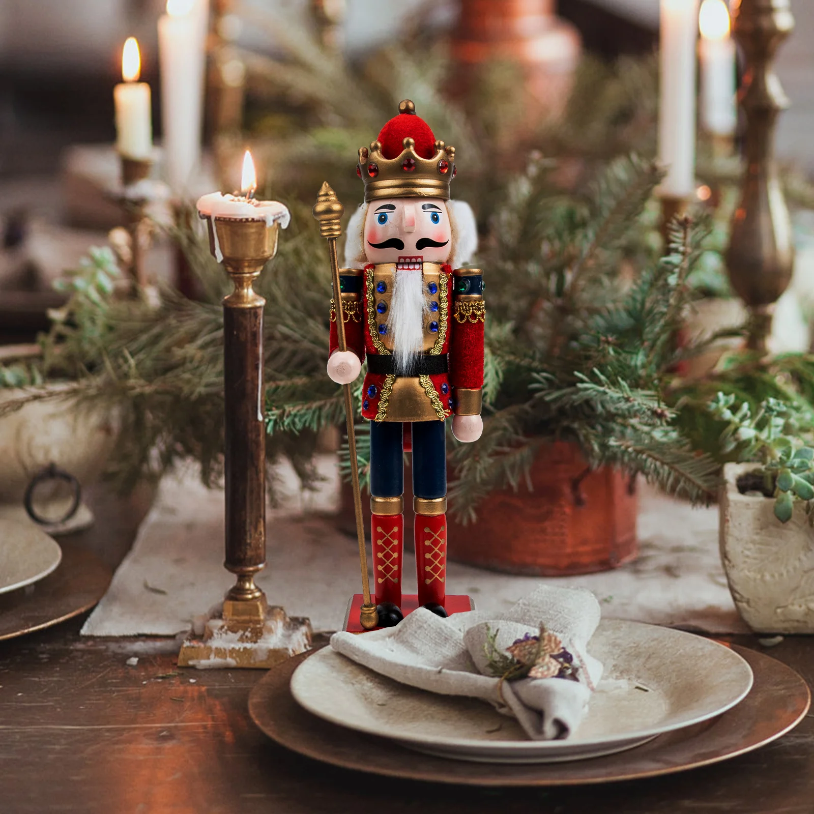 

Wooden Nutcracker Xmas Soldier Craft Christmas Gift Home Car Office Xmas Party Favor Photo Prop Holiday nament