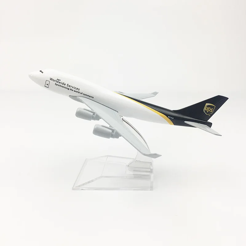 For UPS B747 Airplane Model 20cm Diecast 1/400 Metal Aircraft with Display Stand Cargo Air Plane Collectibles or Aviation Gifts