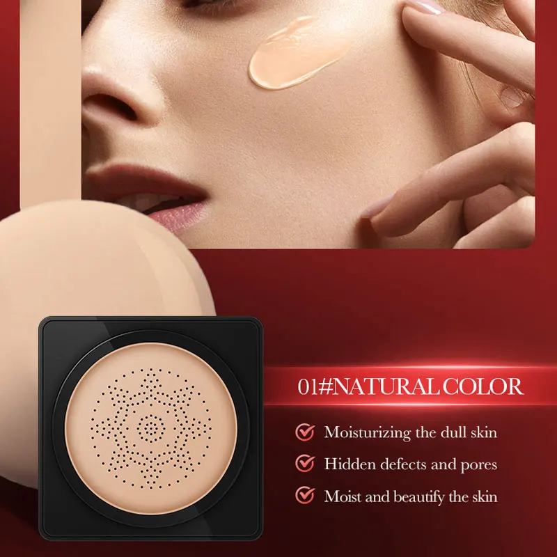 Luchtkussen CC Cream Mushroom Head Foundation Hydraterende Langdurige Gezicht Cosmetica Natuurlijke Fleuren Gezicht Basistoon Make-up