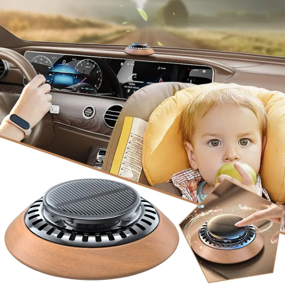 Car Aromatherapy Solid Wood Solar Aromatherapy Rotatable Perfume Car Freshener Air Accessories Car Wood Light With X2Y7