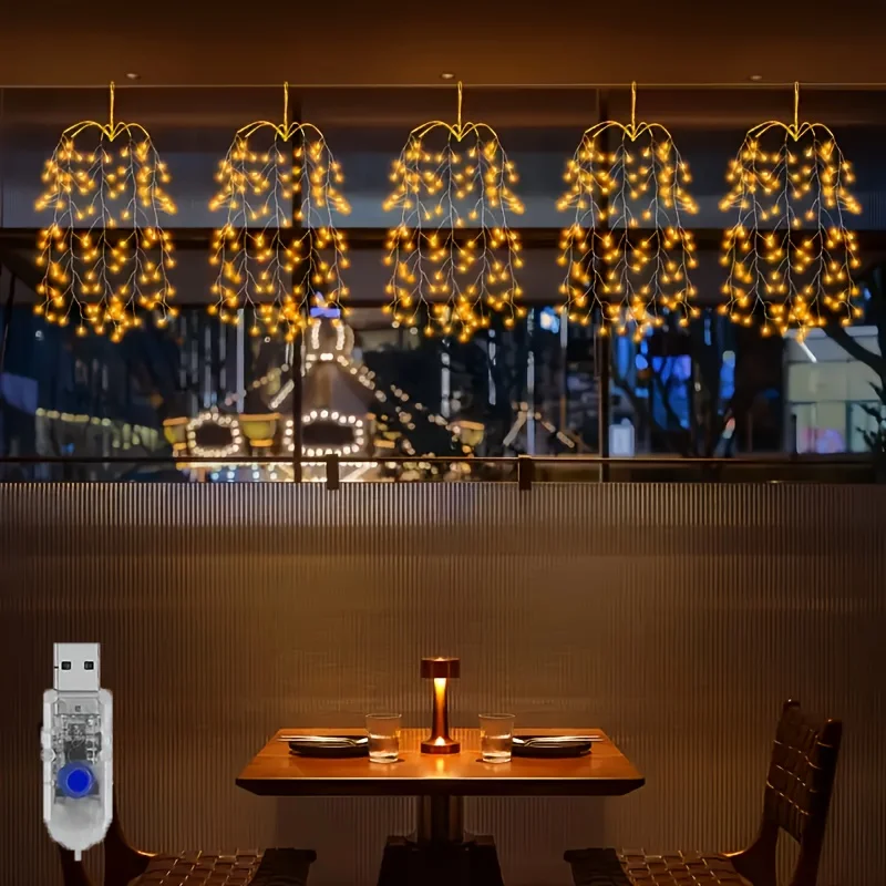 

Led Firework Light USB Powered Hanging Light 8 Modes Waterproof Copper Wire Fairy Lights for Garden Yard Tree Christmas Decor