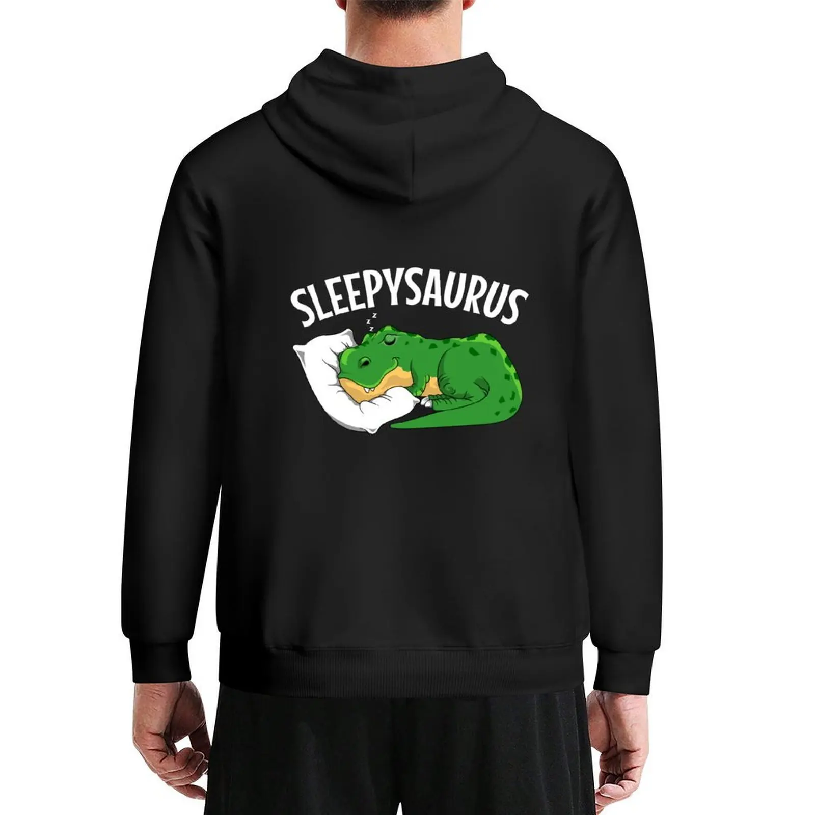 

Sleepysaurus Nightshirt Dinosaur pajamas Hoodie autumn men's winter sweater mens clothes men wear tracksuit men