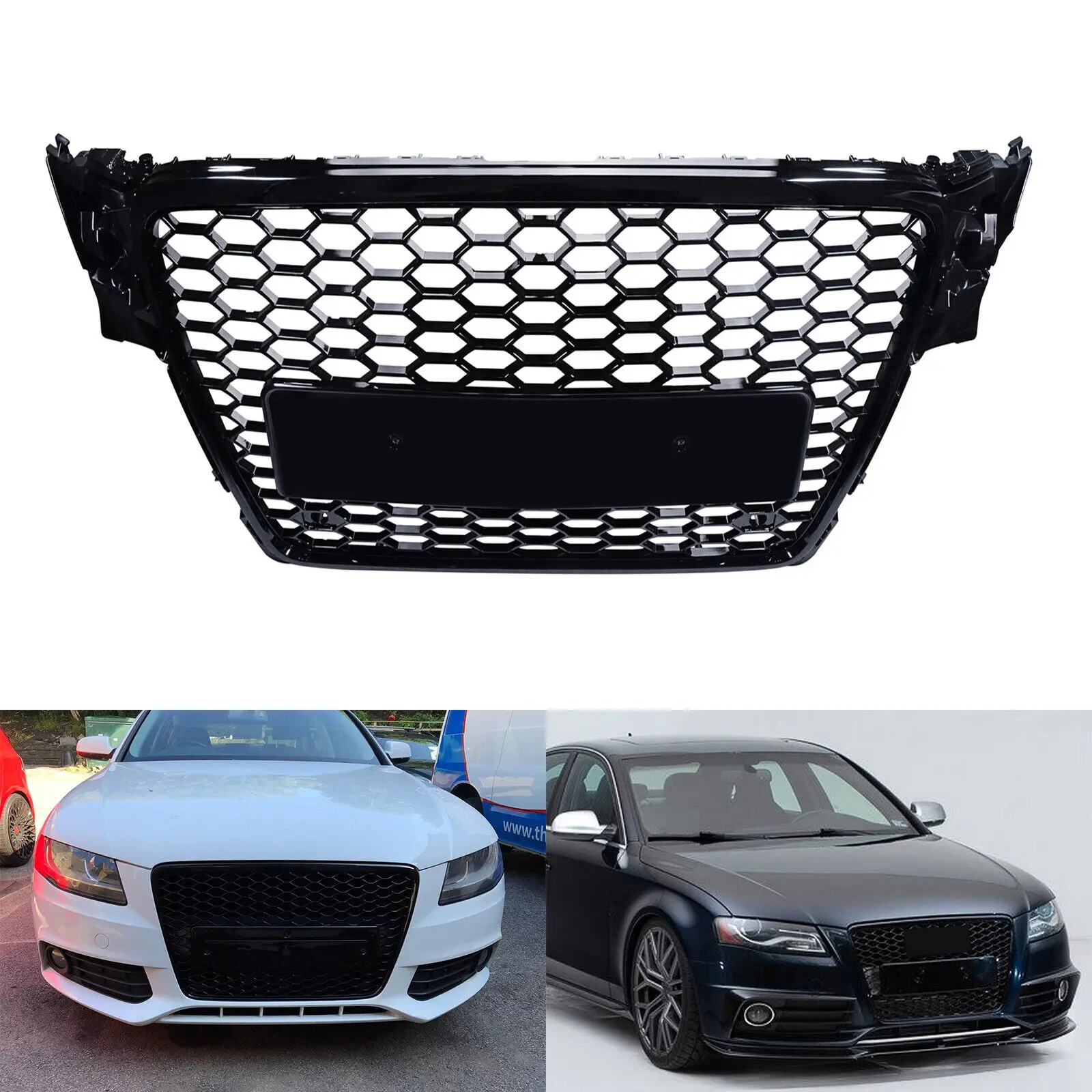 

Gloss Black RS Honeycomb Front Bumper Centre Grille For Audi A4 S4 RS4 B8 2009-2012