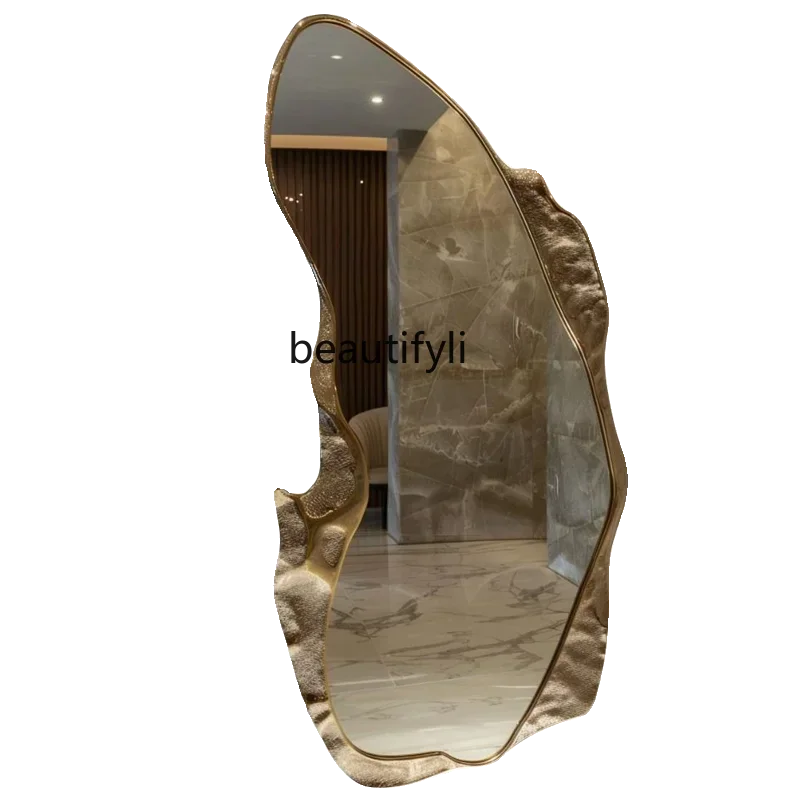NQ الفرنسية الخفيفة الفاخرة على شكل خاص الديكور كامل الجسم مرآة أرضية غرفة المعيشة الحائط تركيب مرآة غرفة النوم