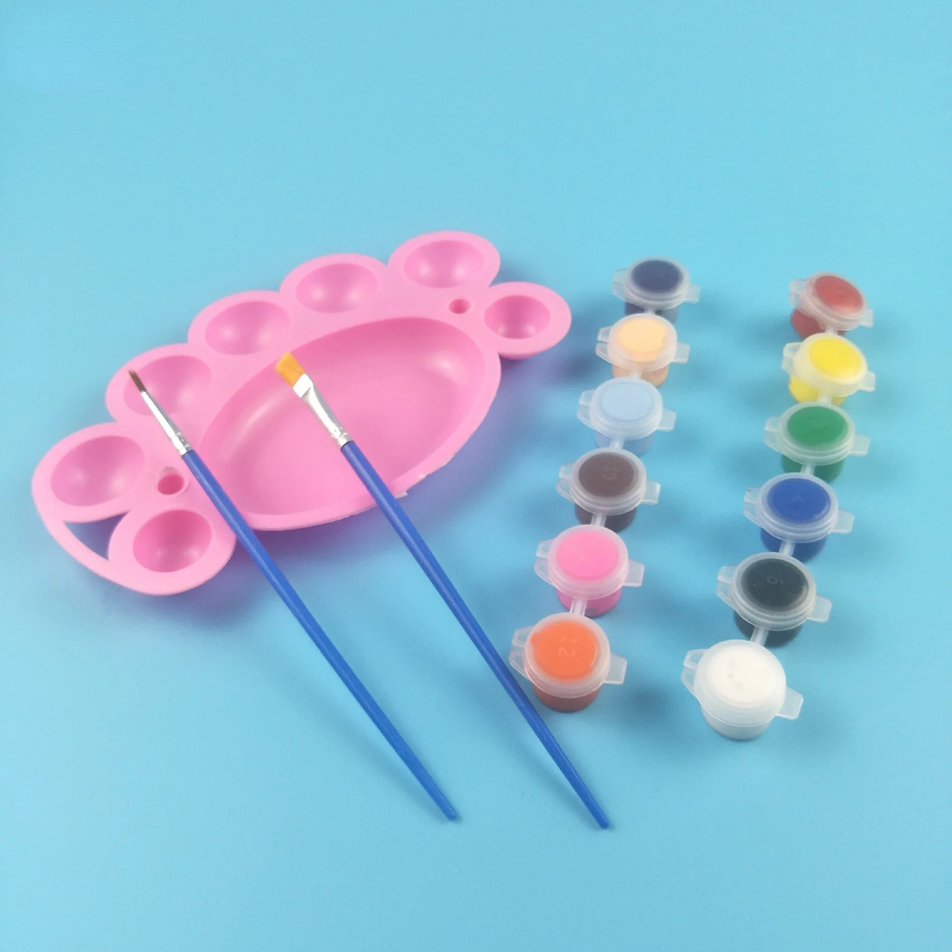 12 Farben DIY Graffiti Pigment Set Acrylfarben mit 2 Pinsel für Ölgemälde Farbset