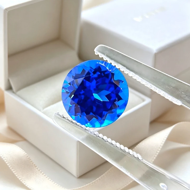 Künstlicher Edelstein Kobaltspinel Runde Form Zertifikat DIY Schmuck – Detail 4