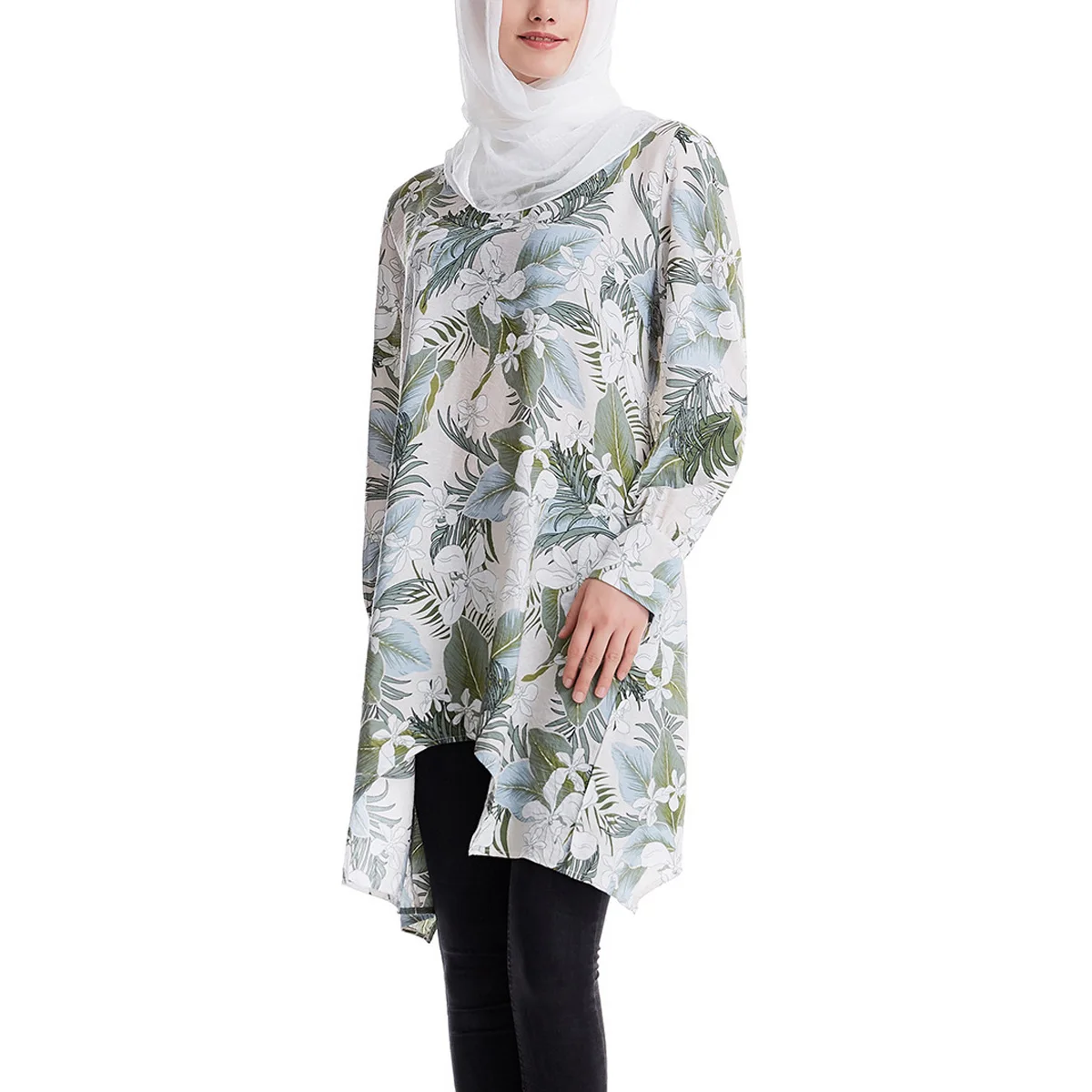 

Modest Women's Midi Abaya Dress with Stylish Prints | Muslim Breathable Soft Fabric for Daily & Casual Wear Abayas for Women