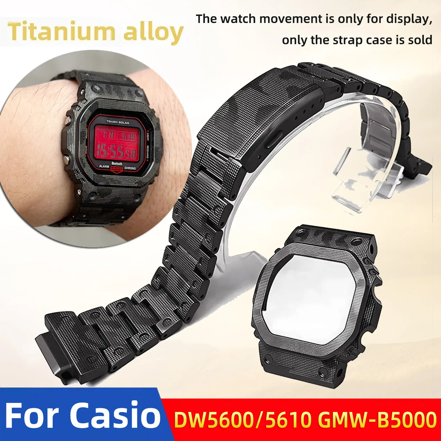 Titanium Alloy Camouflage Case Bezel Metal Strap For Casio GA-2100 DW-5600 GWM5610 GMW-B5000 Mod Kit Men's bracelet With Tools