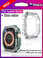 For iwatch ultra HK9 ULTRA 2 Max Smartwatch Protective Case PC+TPU Transparent two-color armored watch case Hello watch 3+ 49mm