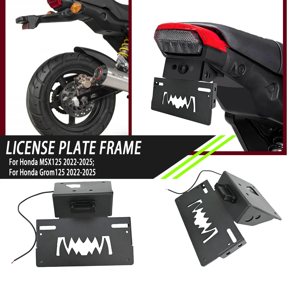 Motorrad-Kennzeichenhalterung Heckabdeckung Schutzblech-Halterungskit für Honda MSX125 Grom125 2022 2023 2024 2025
