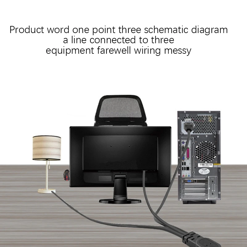 Power Extension Cord, C14 To 3XC13 One-Point Three-Fork Power Extension Cord For Rice Cookers, Electric Kettles