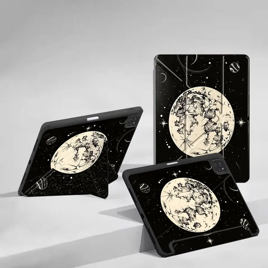 Space Moon Holder Cover Tablet Case For iPad Mini 6 7 Air 4 5 M3 M2 M4 11inch Pro 2025 Pro 11th 10th 9th 8th 7th 12.9inch