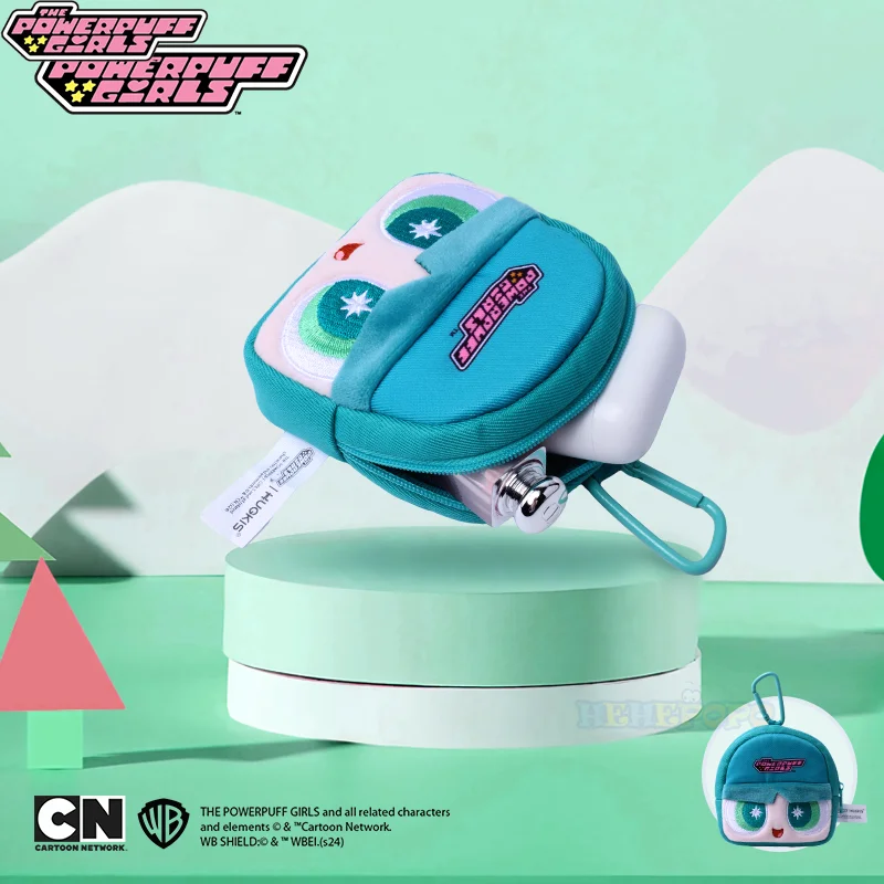 Genuine 10cm The Powerpuff Girls Coin Purse Plush Earphone Storage Bag Kawaii Cartoon Hanging Bag for Girls
