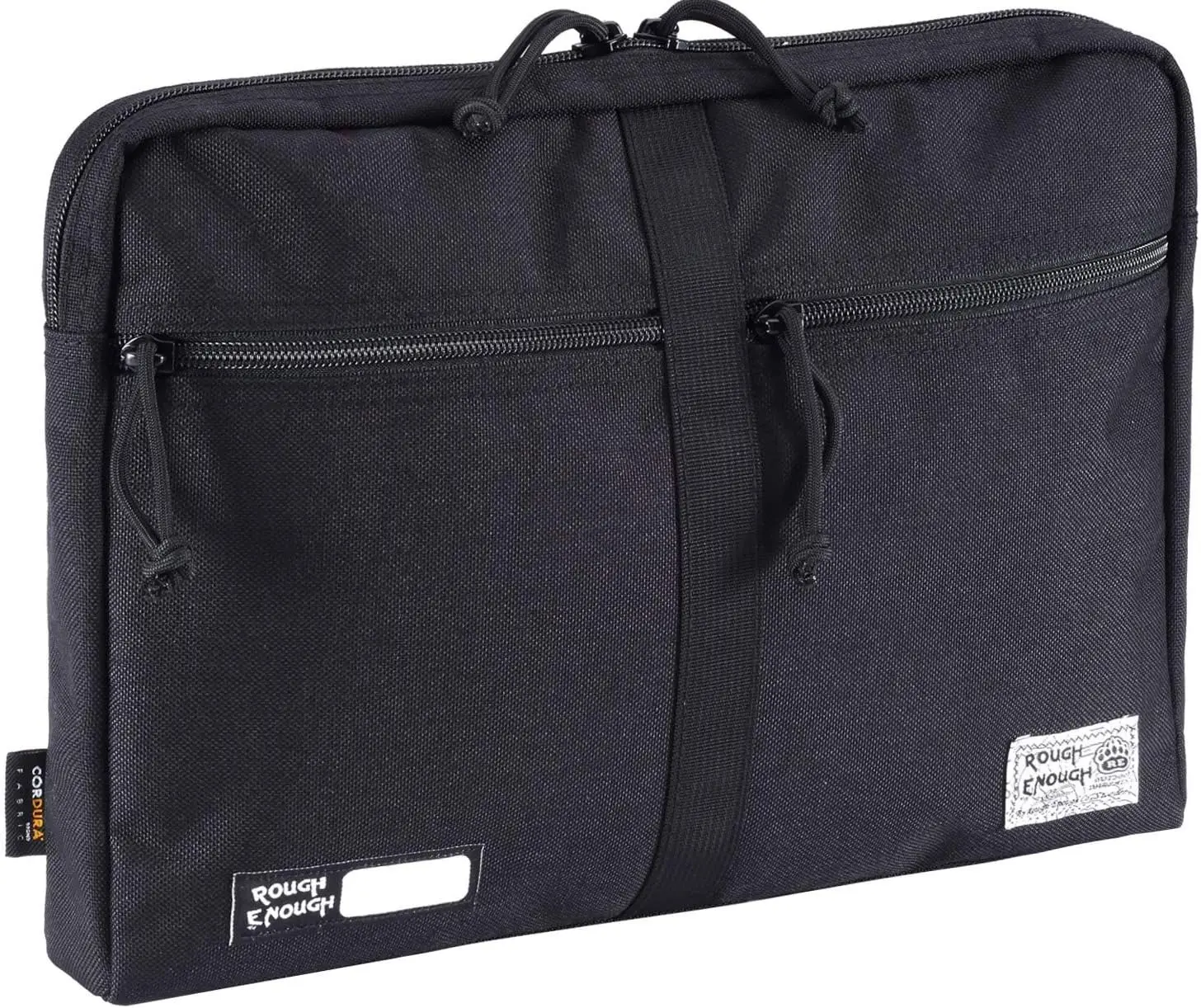 

Rough Enough 13-14' Laptop Sleeve with Zipper Pockets, Cordura Black Travel Briefcase