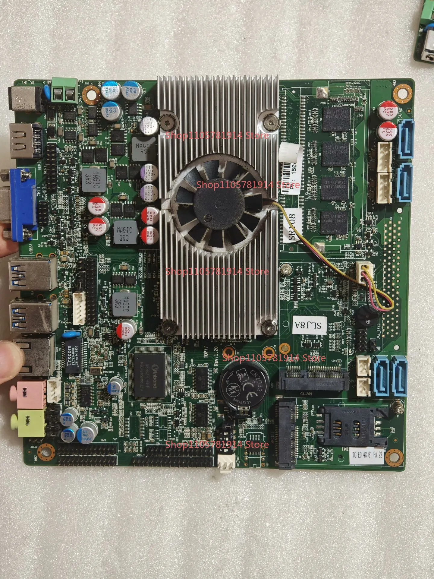 For TOP77 V1.2 All-in-one Main Board, Specification 17x17, Low-power Main Board Integrating CPU and Fan, 1037U Processor