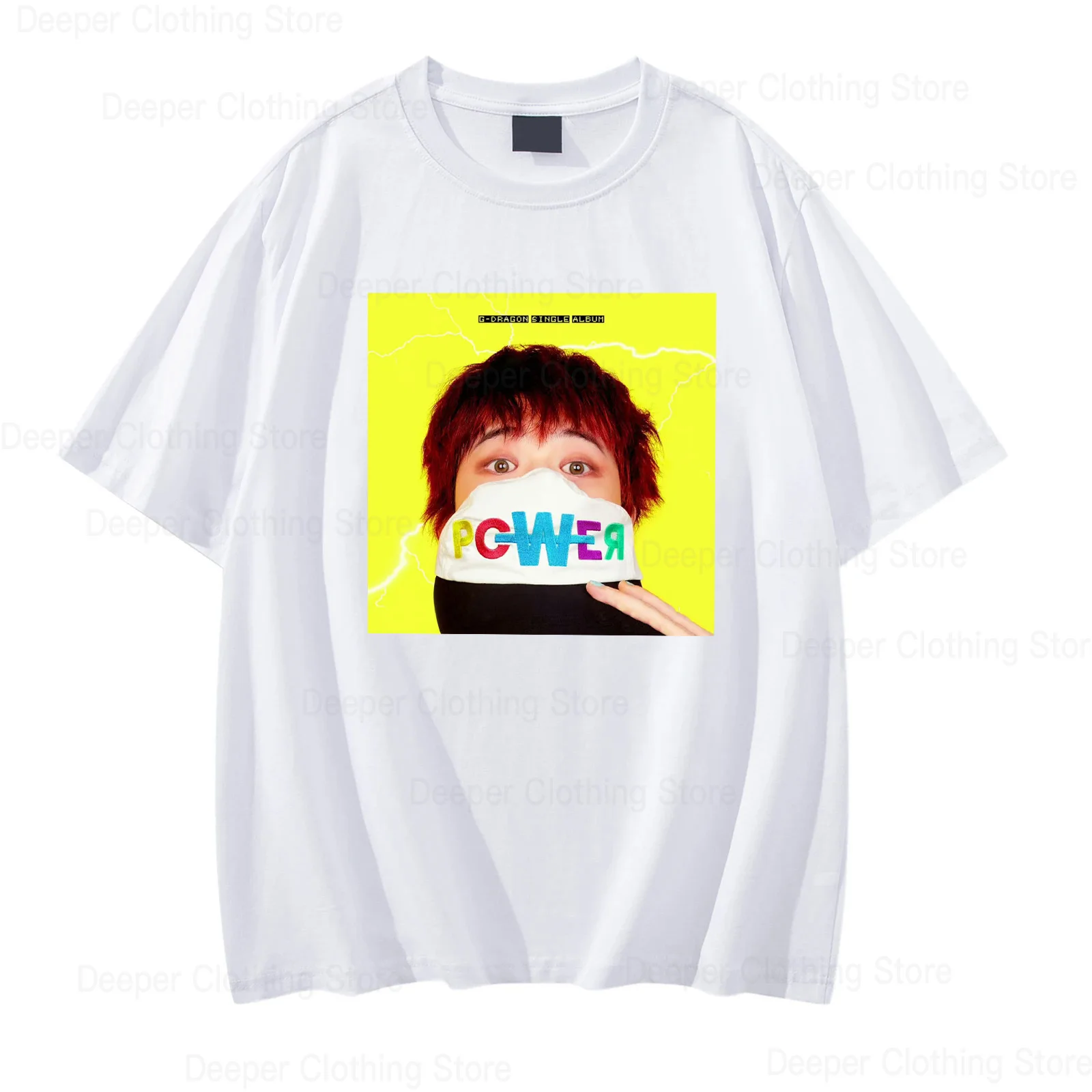 Korean singers 2024 New song POWER G-DRAGON Fan gift Cotton short sleeves fashion T-shirt y2k men's clothing  Unisex T-shirt