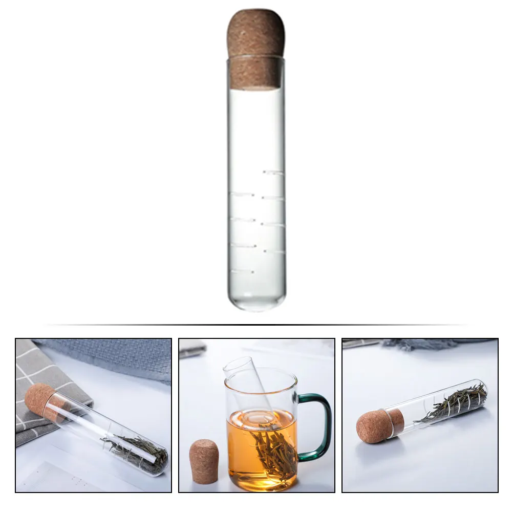 

Glass Residue Infuser Kitchen Filter Glass Test Tube Infuser Portable Reusable Loose Leaf Strainer For Home Office Use