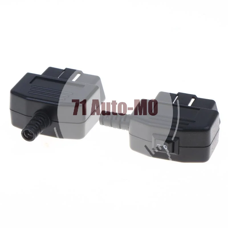 OBD2 16 Pin Male Connection Cable Adapter with ON OFF Switch Durable Shell Plug for Home DIY Car Troubleshooting