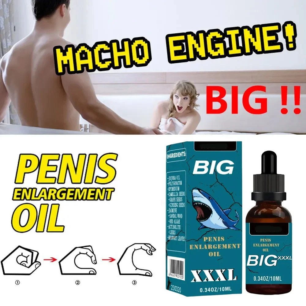 Óleo de Alargamento do Pênis para Homens, Extratos Vegetais, Crescimento de Massagem, Espessamento, Big Cock Aumentar, Permanente Ampliar, XXXL