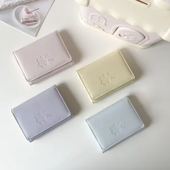 여성용 짧은 귀여운 작은 지갑, 학생 트리플 폴드 카드홀더, 소녀 ID 가방, 카드홀더 동전 지갑, 숙녀 지갑, 만화 가방
