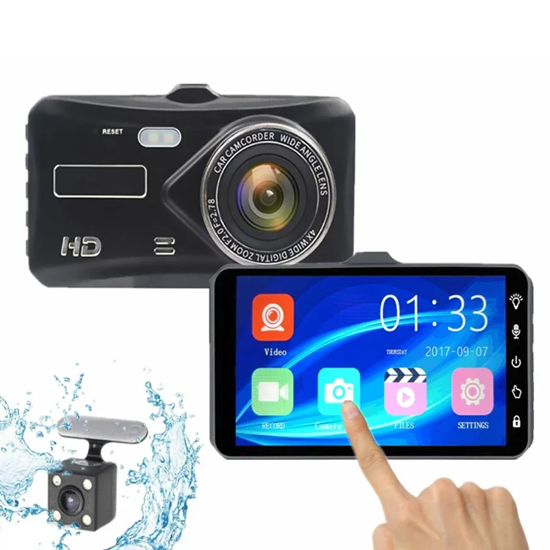 Best Dash Cam Dual Lens Car DVR Camera 1296P IPS 4