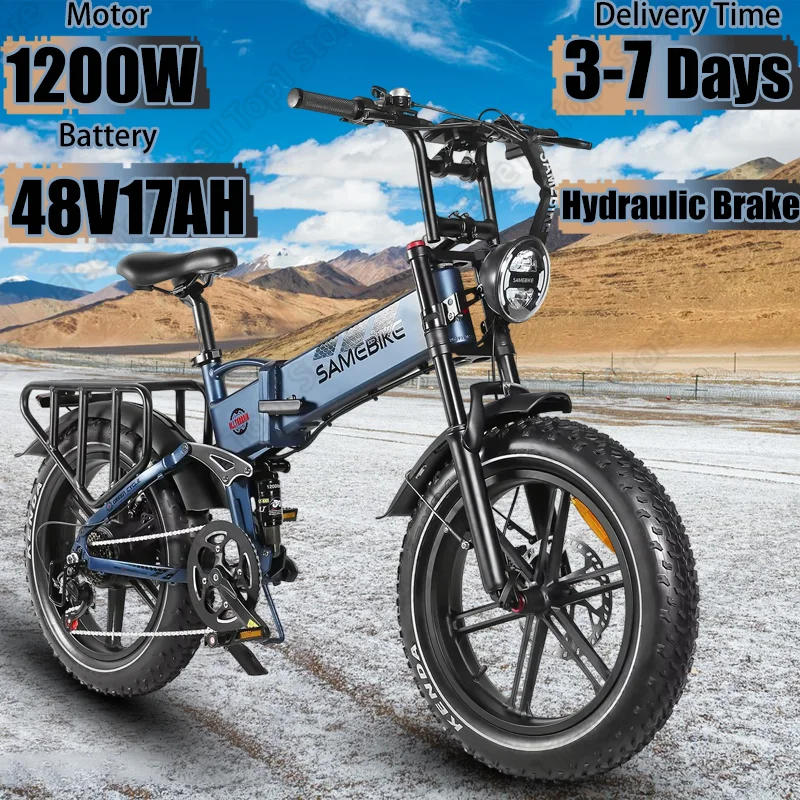 Electric Bicycle 1200W Motor 48V17ah Battery 20 Inch Fat Tire Mountain E Bike Hydraulic Disc Brake Aluminum Alloy Electric Bike