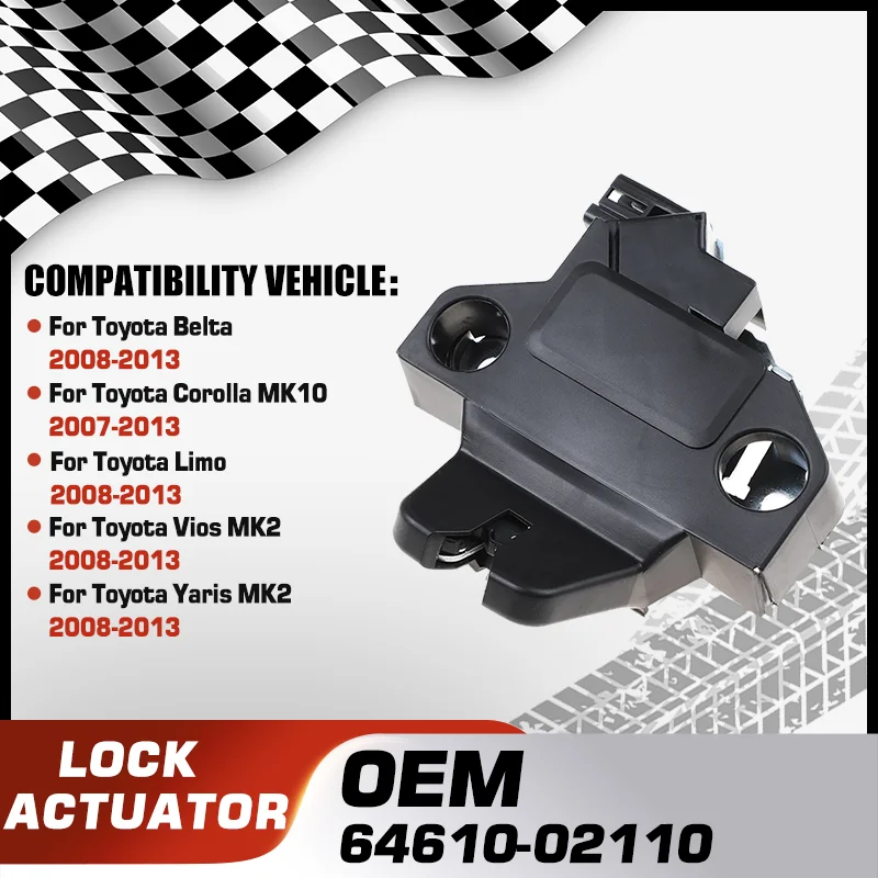 

Tailgate Rear Door Latch Lock Actuator For Toyota Belta XP90 Toyota Corolla Toyota Limo Toyota Vios XP90 MK2 Toyota Yaris XP90