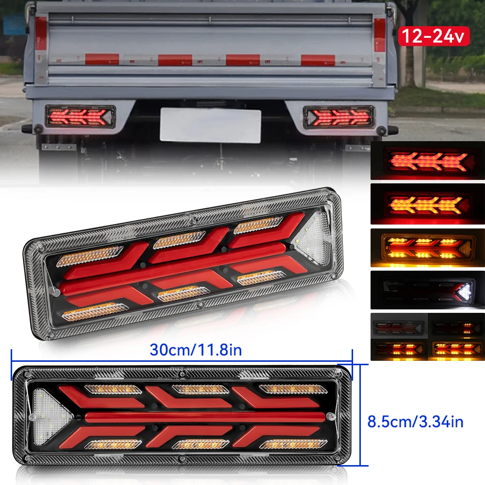 

2x12/24 В задний фонарь грузовика, водонепроницаемый противоударный фонарь для бега, задний фонарь для трейлера, противотуманные фонари