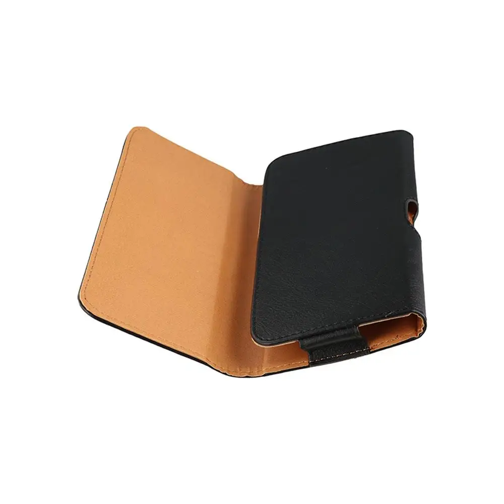 PU Leather Universal Phone Pouch 4.7-6.5 Inches Sewing Process Mobile Phone Waist Bags Covered Simple Phone Belt Clip Cover