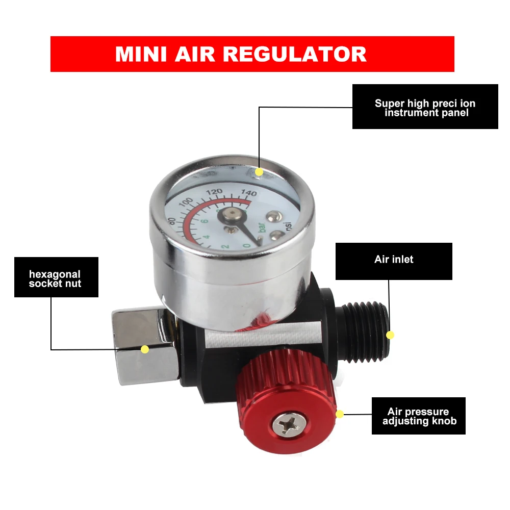 

Spray Paint Guns Air Pressure Regulator For Spray Guns Spray Paint Guns Pressure Regulating Air Pressure Gauge