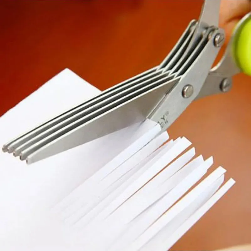 1 Stück mehrschichtige Schere, geschreddertes Papier oder Gemüse, einfach zu bedienende und langlebige Schreibwarenschere