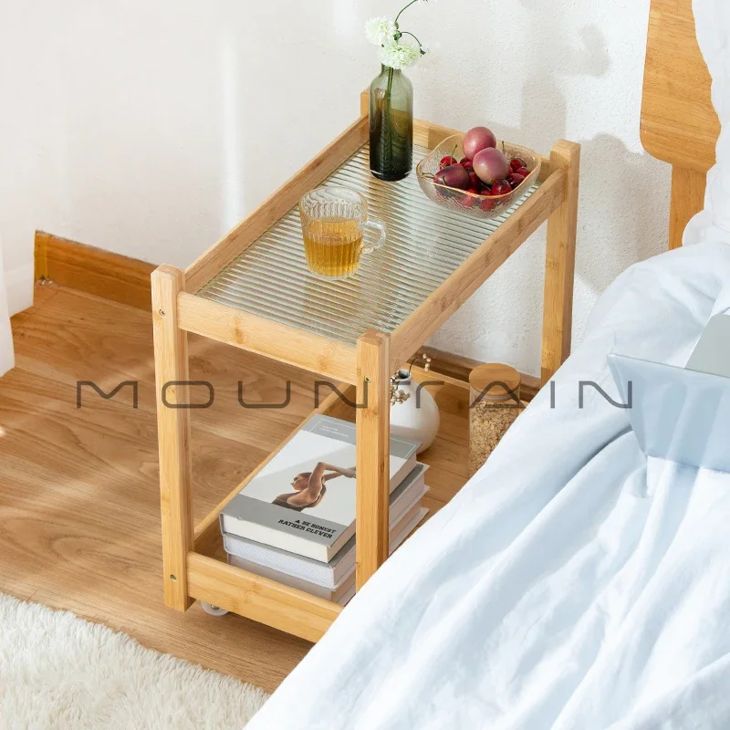 Solid wood living room sofa edge few small tables move bedroom bedside