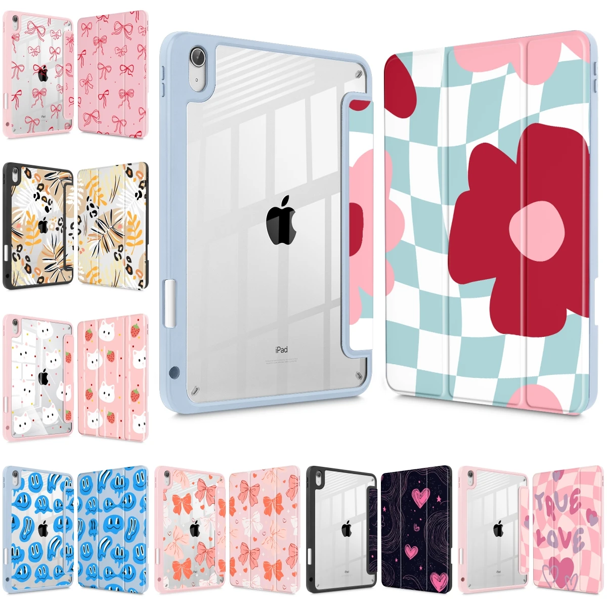 

Wild Flowers PU leather print case for iPad case A16 10.9inch 11th 2025 2022 10th case Auto sleep wake Pro 11 13 Air4 Air 5 case