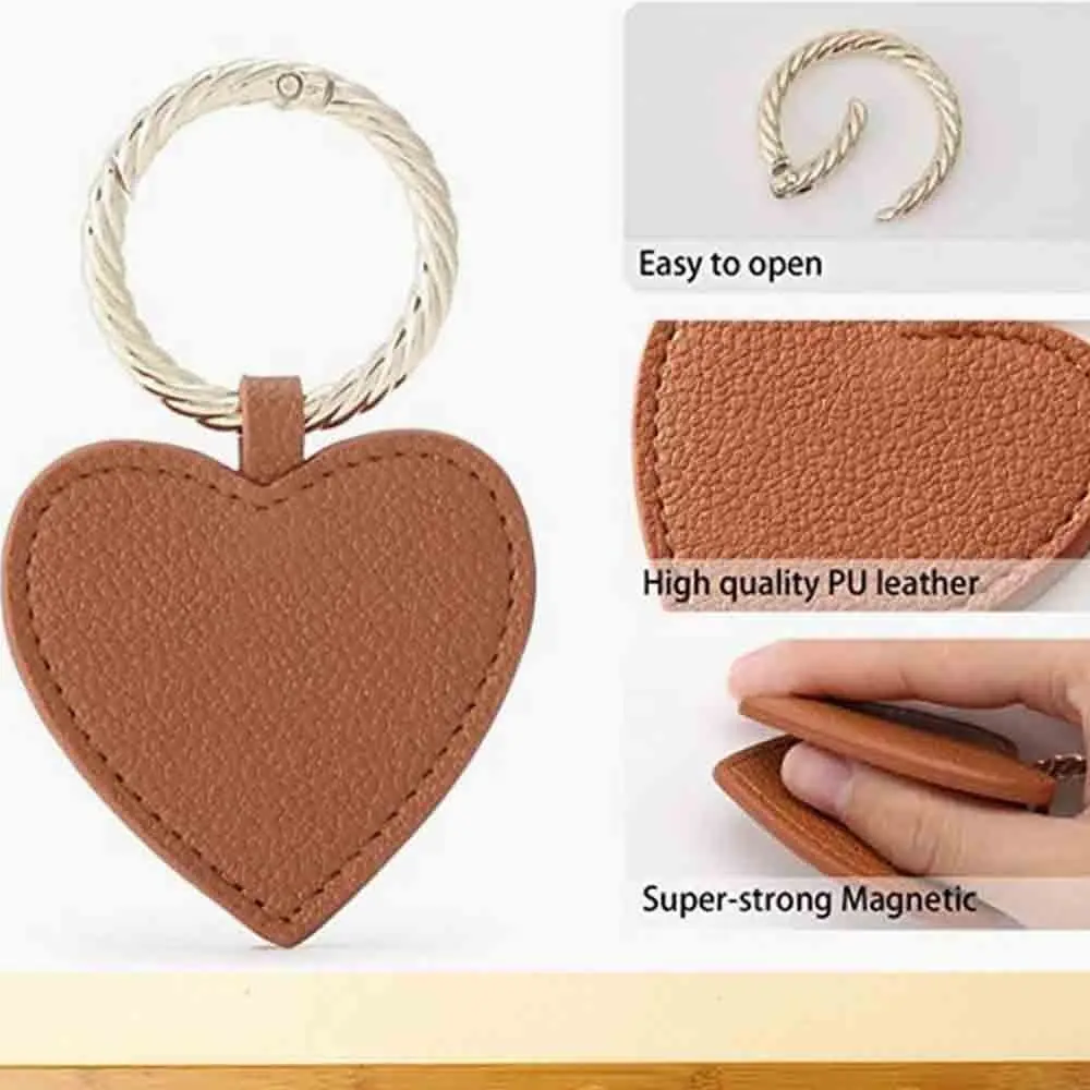 Heart Pu Leather Magnetic Hat Clip Portable Hat Storage Wallet Buckle Love Shape Hat Holder Hanging on Bag Anti-lost Outdoor