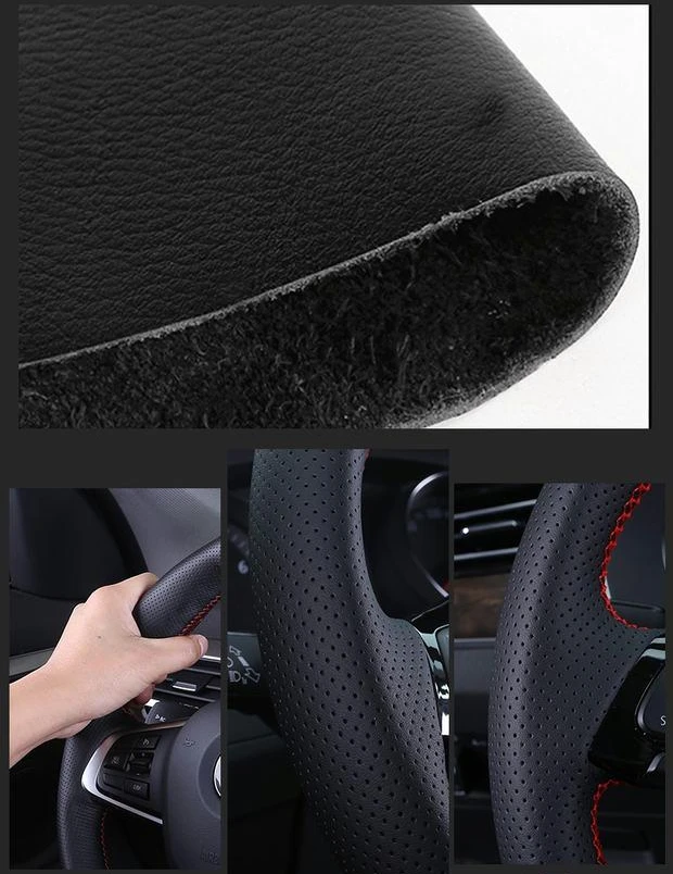 Leather Hand  Sewing Steering Wheel Cover For Volkswagen ID 3 ID4 X ID6 X ID4CROZZ ID6CROZZ