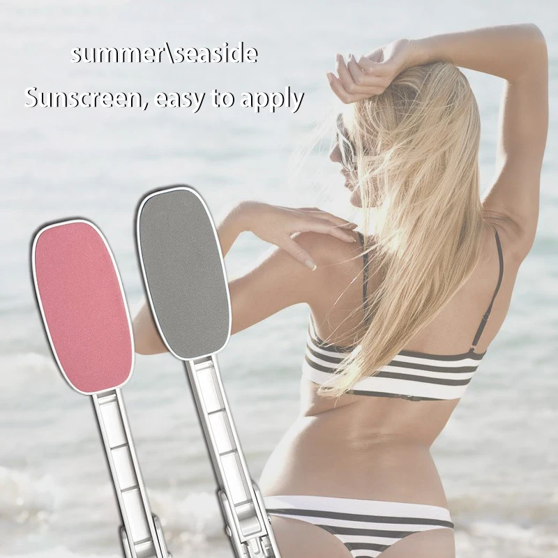 【1Pcs ABS Foldable Back Lotion Sunscreen Ointment Applicator Long Handle Portable Sunscreen Tanning For Men & Women】
