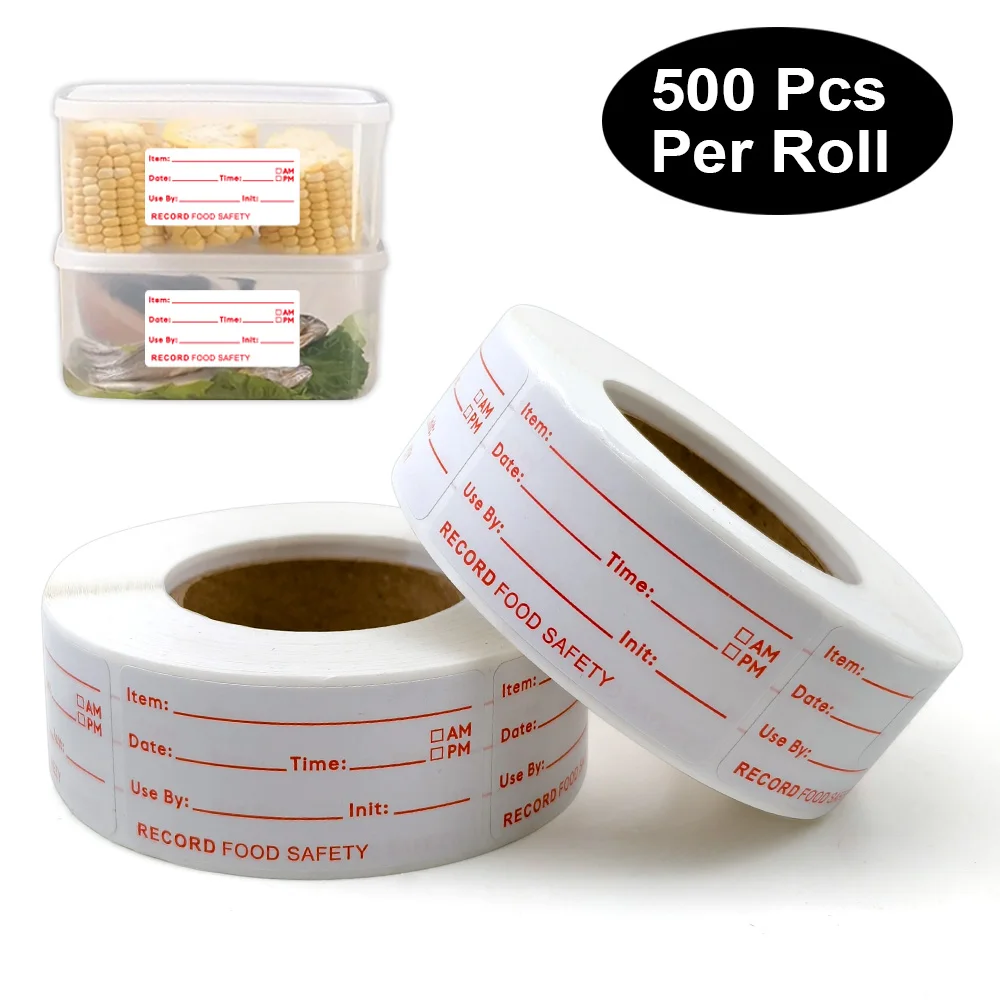 1 Roll Dissolvable Food Storage Labels, Removable Stickers for Kitchen Container Rotation