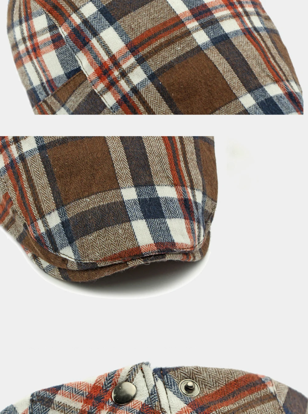 HT4697 Baskenmützen Frühling Herbst Herren Damen Kappen Vintage Künstler Maler Karierte Baskenmütze Männlich Weiblich Ivy Flatcap Verstellbare Baskenmützen – Detail 5