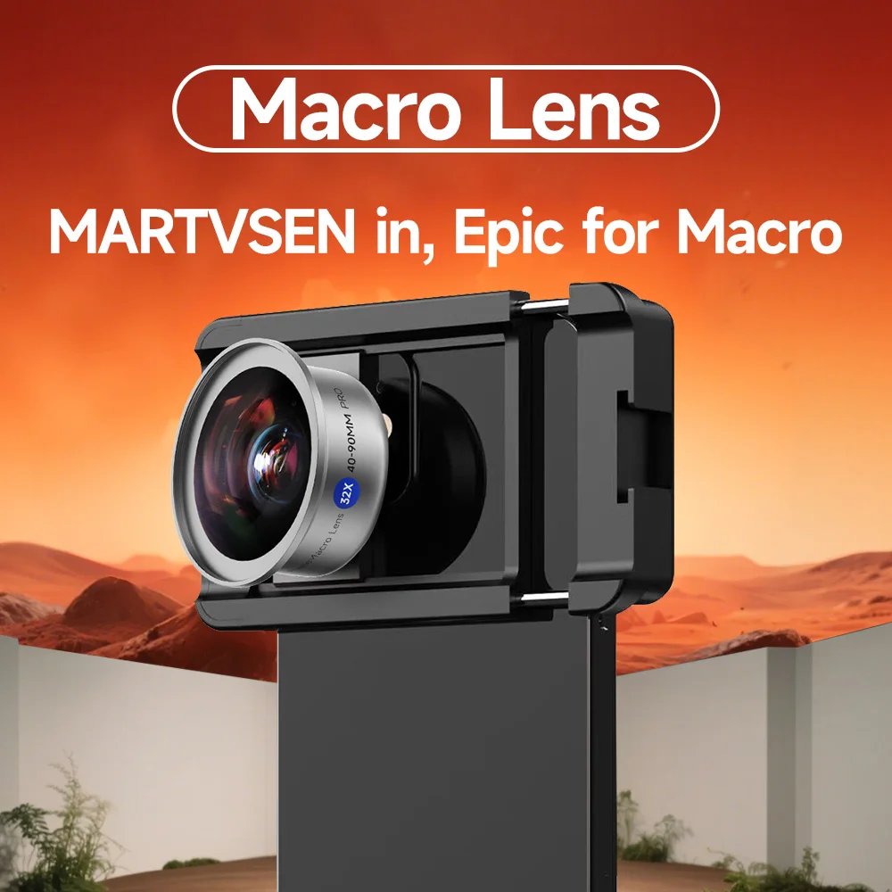

Макрообъектив 32X 5K HD от MARTVSEN — универсальный для iPhone/Android, идеально подходит для фотографии крупным планом