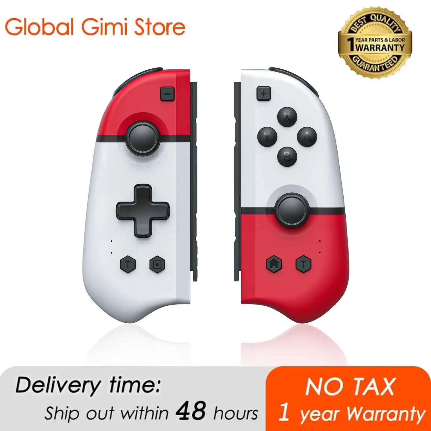 Joycon Wireless Switch Controller, Wake-up/Macro Button/Turbo/Vibration/Motion Functions, L/R Controllers-Fairy Ball