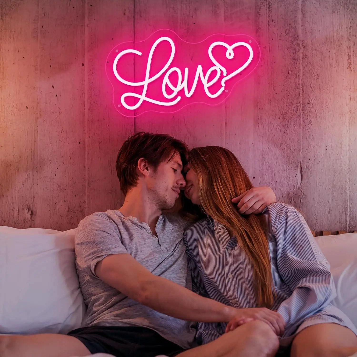 Love With Heart Shape Neon Sign LED Lights for Girls Bedroom Wedding Banquet Valentine Theme Birthday Party Wall Decor Gifts
