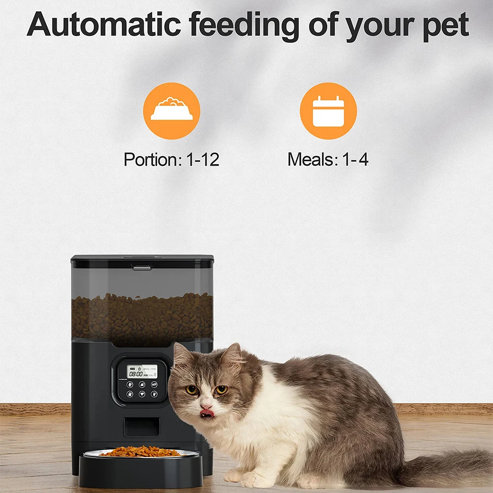 4L Automatic Wifi Button Pet Feeder Timed Auto Dog Feeders For Pets Dry Food Dispenser Cats Stainless Steel Bowl Pet Supplies