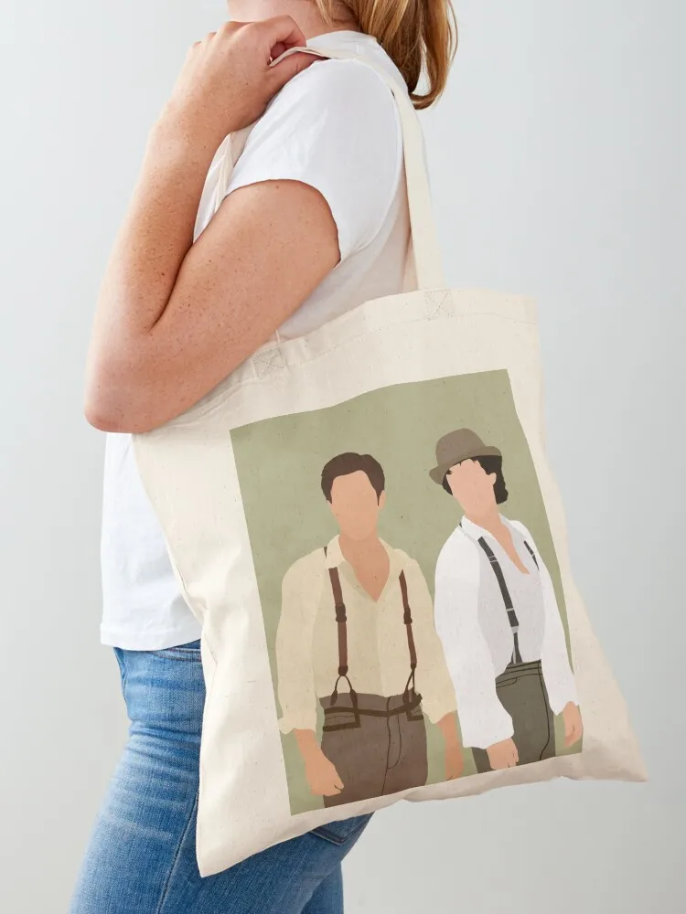 Stefan and Damon Salvatore 1864 Vampire Diaries Merch Tote Bag foldable reusable bag custom tote bag custom fabric